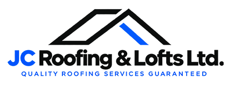 JC Roofing and Lofts Ltd logo with a blue and black color scheme.